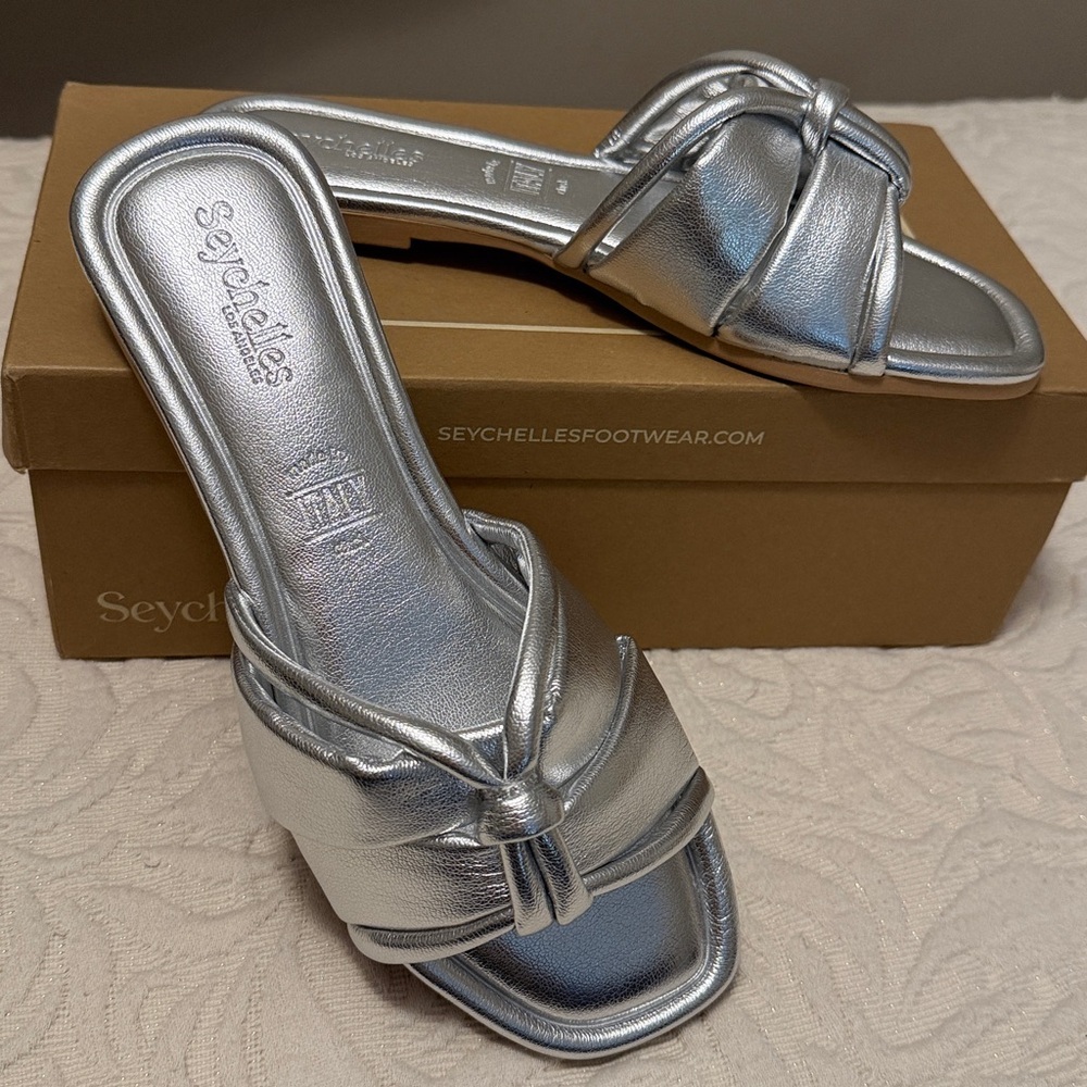 Seychelles silver metallic sandal 7.5 - Picture 5 of 8